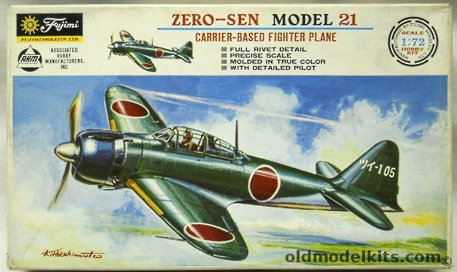 Fujimi 1/70 Mitsubishi A6M1 Zero-Sen Type 21 With Color Painting Guide, FC-1-50 plastic model kit